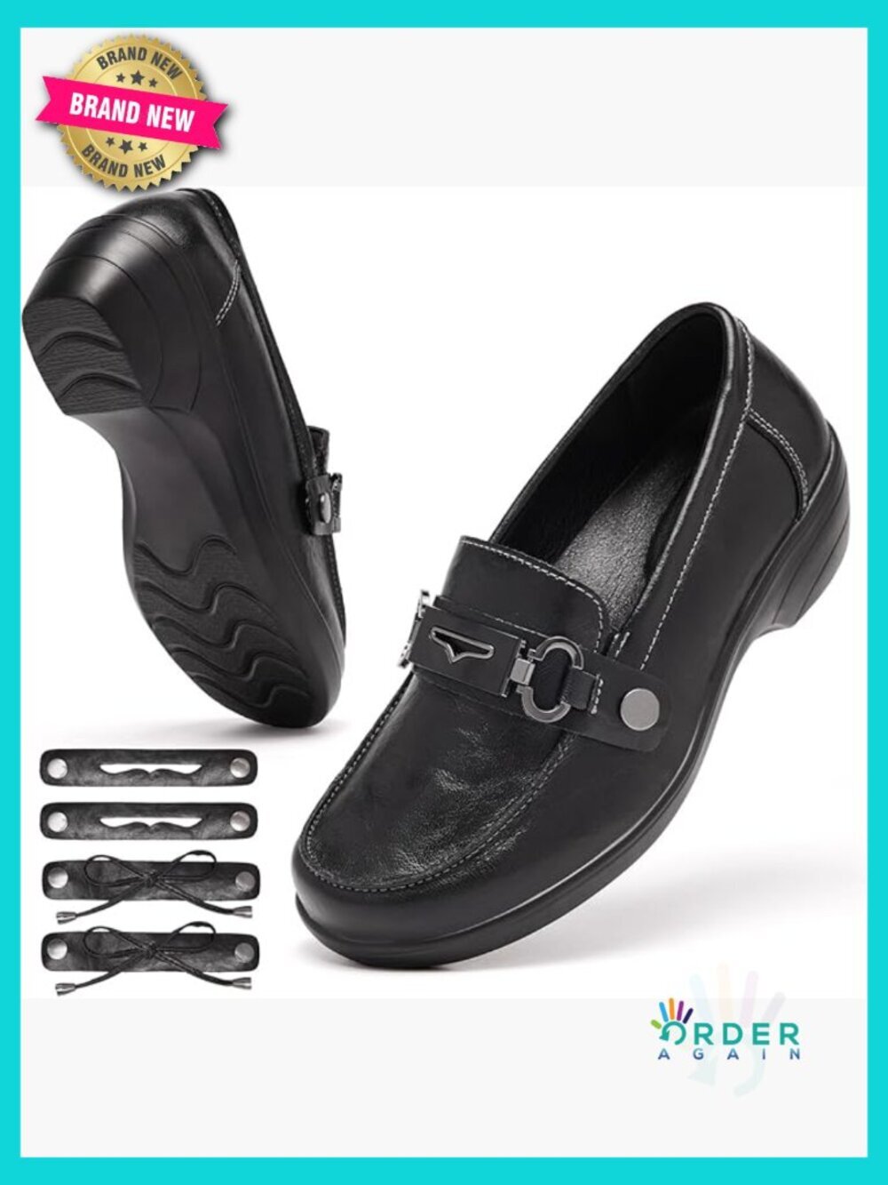 3-in-1 Interchangeable Loafers with Arch Support Memory Foam Slip-On Shoes